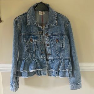 NEW ALICE + OLIVIA JEANS  peplum denim jacket size small